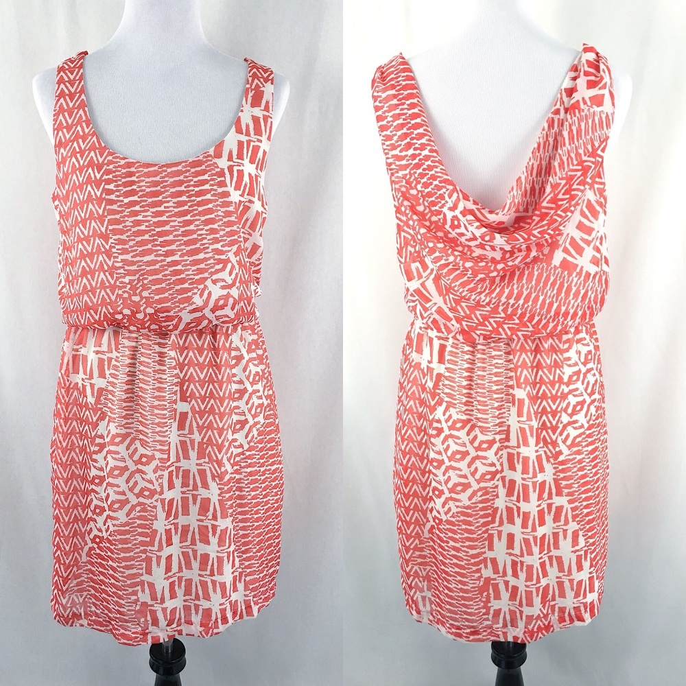 Bisou Bisou Printed Scoop Neck Empire Dress